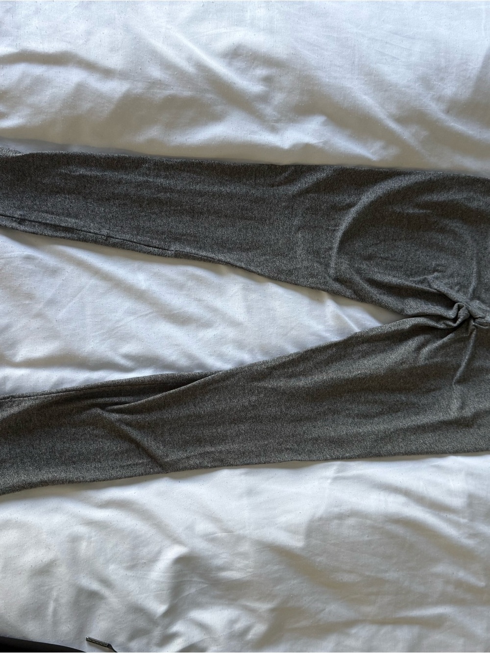 TNA Heather Gray Leggings with Purple Stitching